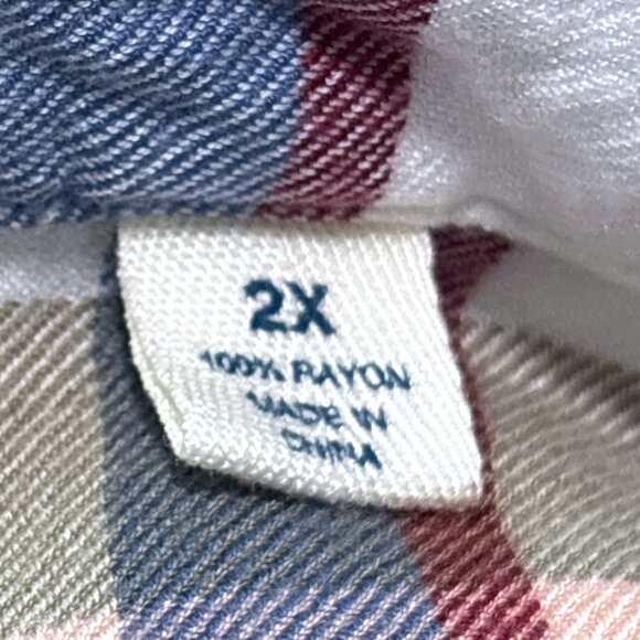 Westbound Plus Size 2X Plaid Button Down Shirt Rayon Long Sleeve Tunic Top Comfy - Picture 11 of 12